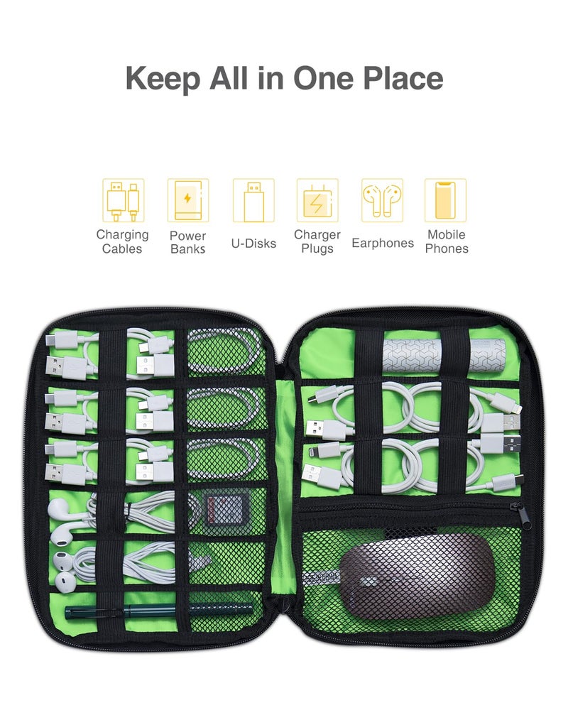 Luxtude Travel Cable Organizer Bag, Flat Cord Organizer Case, Travel Essentials for Wire/Cord/Charger/Cable Storage/Tech Accessories/Tech Gifts - Image 4